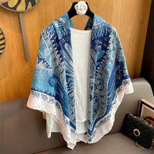 Wholesale Black <strong>Women</strong> Fancy Viscose Square Cotton <strong>Scarf</strong> With Fringe Patterns Spring Summer <strong>Scarf</strong> With Light Tassel <strong>Grey</strong> - Product Image 6