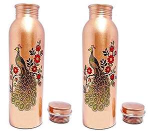 Customized Design Printed Hammered Copper <b>Water</b> <b>Bottle</b> Ayurvedic Pure Copper Vessel Yoga <b>Water</b> <b>Bottle</b> for Drinking <b>Metal</b> - Product Image 1