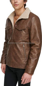 Chaqueta de cuero genuino Original 100% para hombre, Jersey de lana transpirable, Material de invierno de alta calidad - Product Image 3