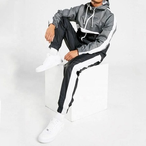 Ensemble survêtement coupe-vent en nylon avec logo personnalisé, veste respirante, ensemble coupe-vent deux pièces, survêtement pour homme, survêtement zippé - Product Image 5