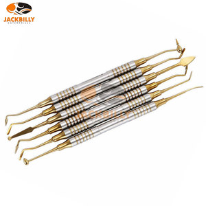 Kit de spatules de remplissage en résine composite dentaire avec revêtement en titane ou or, 6 pièces, ensemble d'instruments médicaux dentaires - Product Image 6