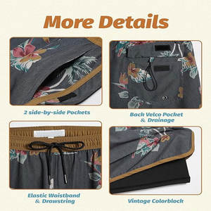 Short de bain d'été double couche personnalisé imperméable à la compression 2 en 1 Short de bain de plage pour hommes - Product Image 2