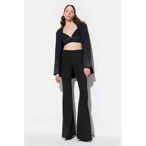 Pantalones Casuales Estilo Español con Corte Acampanado, 100% Poliéster - Product Image 2