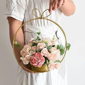 Round Wire <b>Hanging</b> <b>Planter</b> For <b>Indoor</b> And Outdoor Decor Stylish Plant Holder Modern Home Balcony Garden Display From India - Product Image 6