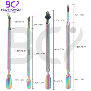 Poussoir à cuticules Prix compétitif Ensemble arc-en-ciel multicolore de haute qualité en acier inoxydable dissolvant de gel multicolore Pousse-ongles - Product Image 4