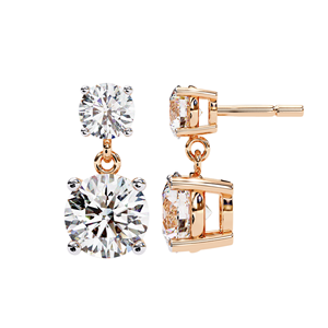 4ct Total Lab <b>Diamond</b> Drop <b>Earrings</b> 1.50ct + 0.50ct Solitaire in 10K 14K 18K Gold or 925 Silver Elegant <b>Dangle</b> Bridal - Product Image 5