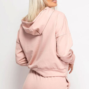 Venta al por mayor sudadera y pantalones de cuello redondo de gran tamaño WomenChándal 100% algodón HeavyFleece 350Gsm Mejor Material - Product Image 2