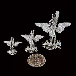 จี้ห้อยคอทรงกลมแบบโอเวอร์ไซส์ ดีไซน์ทันสมัย ประดับเพชรเต็มตัว ทำจากเงินแท้ สไตล์ฮิปฮอป สำหรับแร็ปเปอร์ - Product Image 3