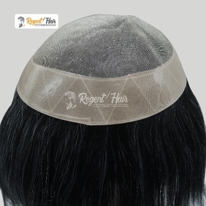 Tupé de hombre REGENT Mono con cabello humano, trama atada a mano, estilo recto ondulado Natural, stock para venta al por mayor - Product Image 6