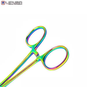 Kelly Hemostat Forceps 5,5 "Curved German Acero inoxidable Multi Color Rainbow Plasma Recubrimiento de titanio Instrumento quirúrgico - Product Image 6