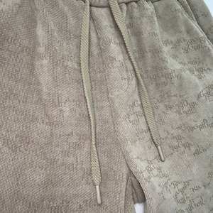 Shorts cargo pour homme, taille mi-haute, devant plat, extensible, respirant, en spandex/coton, imprimé lettres, cordon de serrage, coupe décontractée, poches, extérieur - Product Image 4