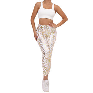 Leggings de yoga tricotés respirants taille haute pour femmes avec imprimé léopard Design Workout Sports Fitness Running Leggings-Vente en gros - Product Image 6