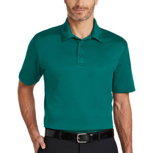 Transpirable Color liso Logotipo personalizado Hombres Cuello Puños Golf Negocios Polos - Product Image 1