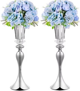 Ensemble de 3 vases à fleurs en métal finition or de luxe avec accent en cristal, parfait pour la décoration de table, le style d'événements et l'affichage à domicile - Product Image 6