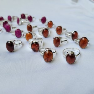 Bague en pierre précieuse de grenat rouge de qualité supérieure, artisanat en cristal naturel, vente en gros, pour cadeau de mariage - Product Image 6