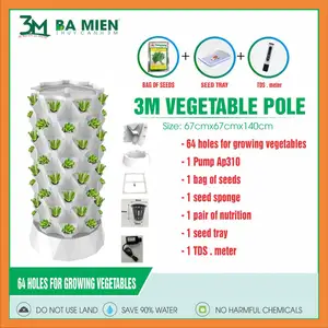 Nourish Farms Grün Weiß Farbe Vertikales Pflanzen wachstum Hydro ponic Tower Kit Mit 6 Etagen Hergestellt in Vietnam