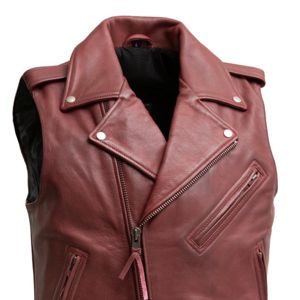 Chaleco de cuero para hombre Sin mangas Hermoso diseño Chalecos de motorista de cuero de vaca a precio razonable - Product Image 6