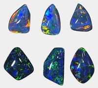 Opale australienne synthétique doublette, pierre précieuse en vrac, qualité excellente, rare, multicolore, avec anneaux de feu brillants, pour pendentifs et boucles d'oreilles