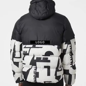 Chaqueta de Plumón Sublimada de Moda Masculina Más Vendida, Chaqueta de Plumón Gruesa para Exteriores con Cuello Alto y Cierre de Cremallera, Talla Grande - Product Image 3