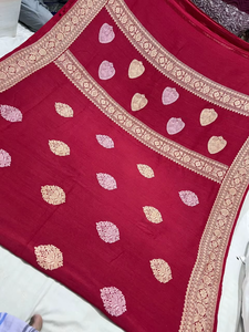 Sari Banarasi Tassur Kadhwan authentique, pur, fait main, tissé à la main, traditionnel, léger, élégant, pour les fêtes, protection solaire rapide - Product Image 3