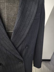 NAYIJI Vente en gros Blazer rayé de haute qualité Coupe ajustée Vêtements d'affaires pour hommes <span class=keywords><strong>Veste</strong></span> à double boutonnage pour hommes - Product Image 2