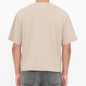 Camiseta corta de gran tamaño para hombre de alta calidad con cuello redondo personalizado en blanco 100% algodón diferentes tamaños longitud regular mangas cortas - Product Image 2