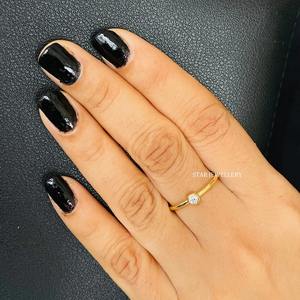 แหวนเพชรธรรมชาติชุดฝาเรียบง่ายสีทอง14K - Product Image 4