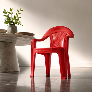 Red Plastic Children's <b>Chair</b> <b>Stackable</b> Durable <b>Outdoor</b> Traditional Design Cross Back Oval Shape Hotel Living Room Portable - Product Image 4
