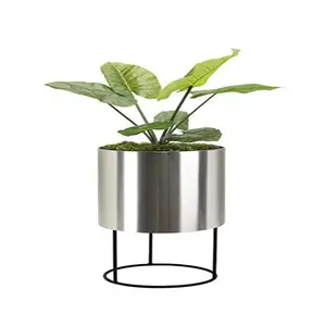 Floor Decoration Home Living Room <b>Desktop</b> Decoration Flower Pots Outdoor Indoor Planter Silver <b>Antique</b> Finishing Planter - Product Image 1