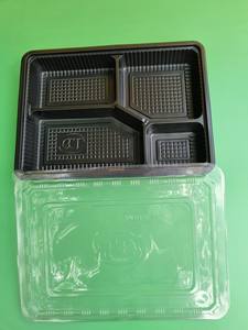 Modern style Supplier Disposable 1-2-4 Compartments <b>Plastic</b> <b>Food</b> <b>Container</b> <b>With</b> <b>Lid</b> Black Color Take Away lunch box Low Price - Product Image 4