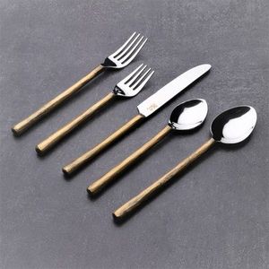 Couverts en laiton doré polonais pour restaurant de mariage Couverts en laiton de luxe Argenterie moderne Fourchette Couteau et Cuillère Set Couverts en or de SCI - Product Image 3