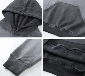 Offre Spéciale nouveau Style 430g lourd ample 100% coton LOGO personnalisé fond inversé couleur frite en détresse lavage éponge sweats à capuche - Product Image 4