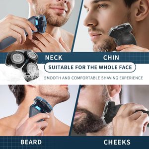 Cabezales de Afeitado de Repuesto con Doble Cuchilla para Afeitadoras Eléctricas, Resistentes al Agua IPX7, Alimentación USB, Lavables, para Uso Facial, Color Negro - Product Image 4