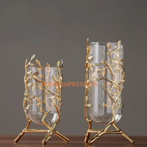 Restaurant Table Top Aluminium Laiton Intérieur Maison Vases et Pots Bonne Qualité À La Main Classique Nouveau Style De Luxe Vases À Fleurs - Product Image 2