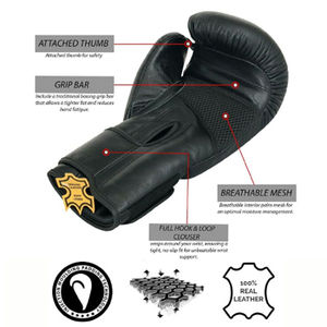 Guantes de Boxeo de Cuero Hechos a Medida - Uso en Exteriores, Absorción de Humedad, Logotipo y Diseño Personalizados, Alta Calidad, Venta al por Mayor - Product Image 3
