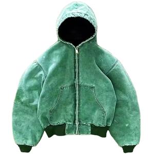 เสื้อฮู้ดซิปผู้ชายสำหรับฤดูหนาว ผ้าฝ้าย 100% ทรงโอเวอร์ไซส์ โลโก้ด้านหน้า แห้งเร็ว ยับยาก สีตามสั่ง - Product Image 5