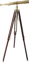 Instrument de navigation maritime décoratif antique avec finition en laiton brillant Vintage Pirates télescope trépied en bois sur pied