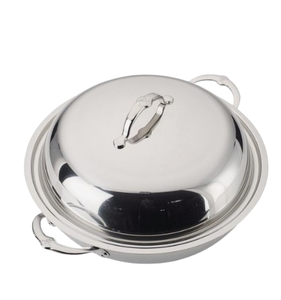 Nouveau Design élégant en acier inoxydable métal Hotpot avec couvercle pour salle à manger cuisine table fournitures alimentaires casserole servant Hotpot - Product Image 3