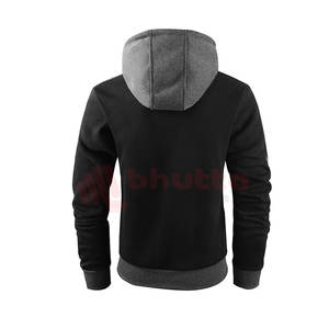 Black & <b>Grey</b> Oem Design Custom With Logo Printed Winter <b>Fleece</b> Sherpa Best Design Pullover Basics Cotton Blended Hoodie For <b>Men</b> - Product Image 2