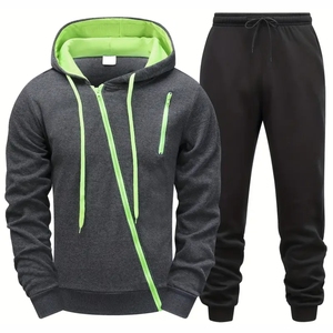 Conjuntos Deportivos Casuales de Invierno para Hombre, Ecológicos, con Capucha y Cintura Elástica, Tallas Grandes, Color Sólido y Estampado, Venta al Por Mayor - Product Image 5