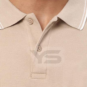 Tela de alta calidad para hombre, algodón a la moda/Spandex, Polo de Golf transpirable en blanco, logotipo bordado personalizado - Product Image 6