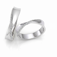 Bague de couple de luxe bicolore plaquée or 18K 14K avec diamant de laboratoire taille brillant rond, bague de fiançailles classique en diamant CVD