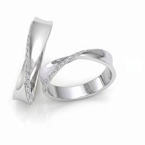 Anillos de Boda Clásicos con Diamantes, Anillos de Pareja con Diamantes Redondos de Corte Brillante, Diamantes Naturales y Cultivados en Laboratorio - Product Image 2