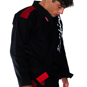 450G Pearl Weave BJJ Gi Black Red Brazilian Jiu Jitsu <b>Kimono</b> Lightweight Competition Uniform with Reinforced Stitching - Product Image 3