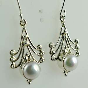 Pendientes Hechos a Mano de Plata de Ley 925 con Perlas de Agua Dulce, Regalo de Piedra de Nacimiento de Junio, Joyería Boho para Mujer, Navidad, Día de San Valentín - Product Image 5