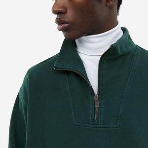 Sudadera ligera hecha a medida con media cremallera para hombre, ropa de invierno de secado rápido con estampado de algodón 100% Digital - Product Image 4