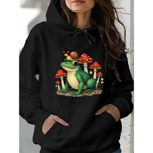 Kinitwear Sweat à capuche femme unicolore loisirs automne/hiver fabriqué en Chine - Product Image 1