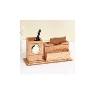 Portalápices de madera de alta calidad con reloj para hacer tiempo para accesorios de oficina a bajo precio