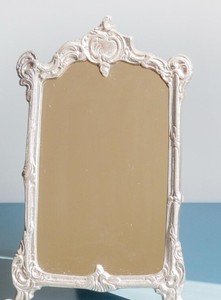 Espejo de Mesa Ornamentado Plateado, Espejo de Vanidad Barroco, Espejo Decorativo de Pie, Espejo de Maquillaje Vintage, Decoración Victoriana para el Hogar - Product Image 2