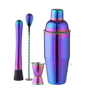 Venta al por mayor profesional 700ml coctelera de acero inoxidable <span class=keywords><strong>Set</strong></span> 4PCs <span class=keywords><strong>Bar</strong></span> herramientas de viaje Venta caliente Material de metal - Product Image 2